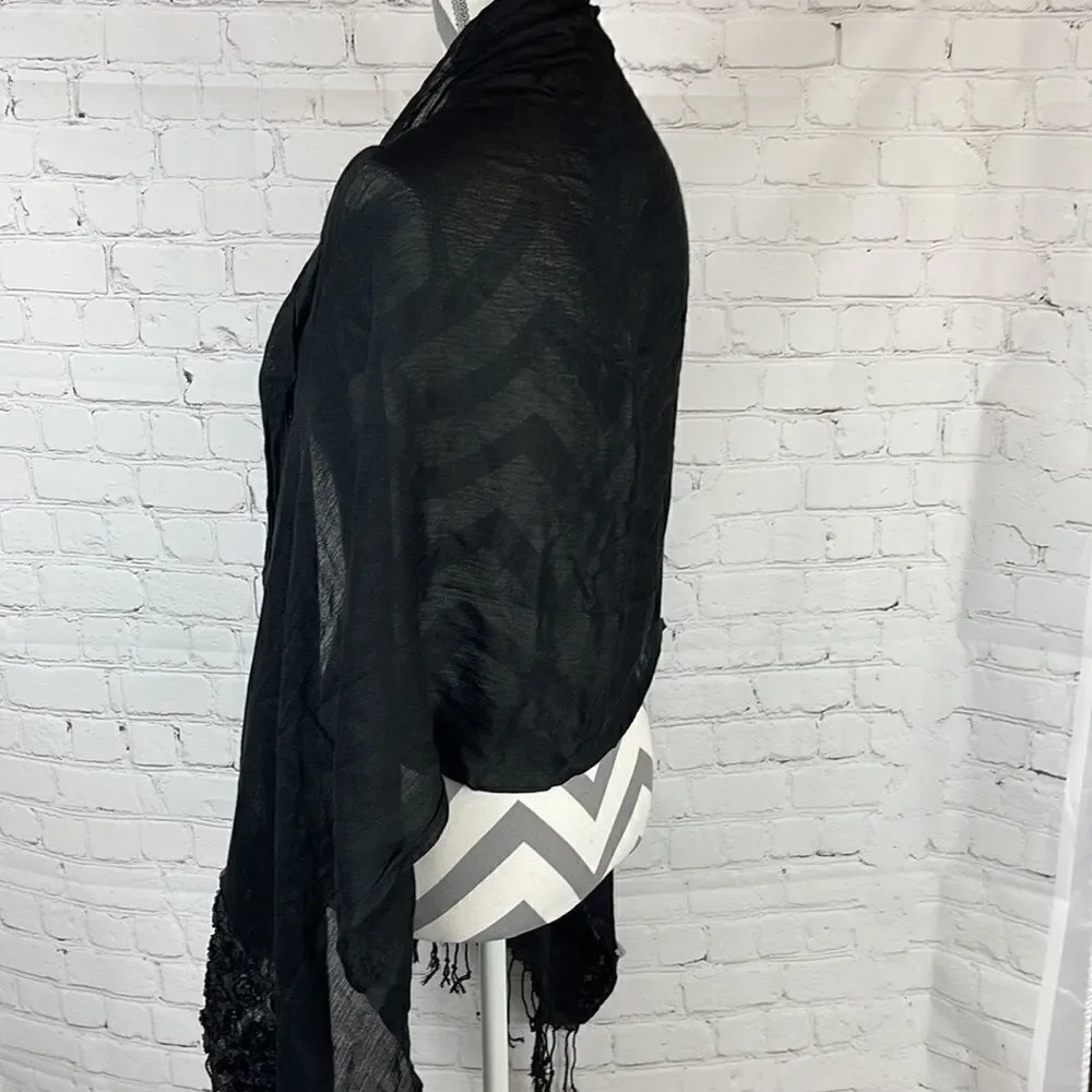 Black Floral Multi-use Scarf